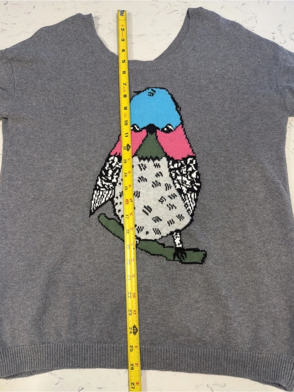 Paul & Joe Sister bird grey knit Sweater - button down Anthropologie Sz S - Picture 3 of 9
